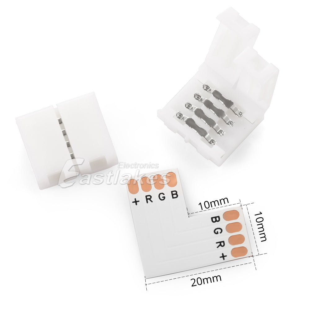 RGB LED Lighting Strip Right Angle and Extension Connector - Eastlakes Electronics